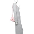 Satinated Calfskin Mini 16 Top Handle Bag Pastel Pink