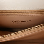Caviar Quilted Small Chain Coco Handle Flap White