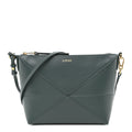 Shiny Calfskin Puzzle Fold Pouch Vetiver
