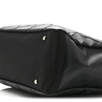 Coated Canvas Quilted Large Paris Biarritz Tote Black
