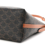 Triomphe Canvas Calfskin Shopper Tote Tan