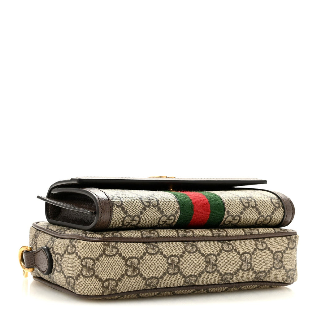 GG Supreme Monogram Web Mini Ophidia Bag Beige Ebony