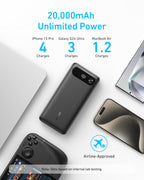Anker Power Bank (20K, 8wer Ban7W, Built-In USB-C Cable) and Anker MagGo Pok (10K, Slim)