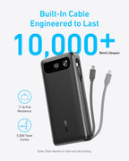 Anker Power Bank (20K, 87W, Built-In USB-C Cable) | Customizable