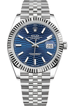 Rolex Steel and White Gold Rolesor Datejust 41  - Blue Motif Index Dial - Jubilee Bracelet - 126334 bmj