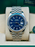 Rolex Steel and White Gold Rolesor Datejust 41  - Blue Motif Index Dial - Jubilee Bracelet - 126334 bmj