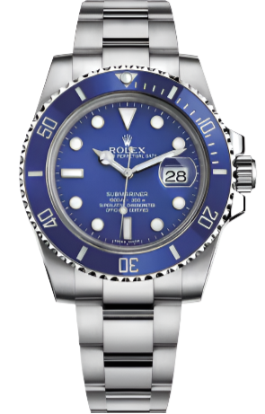 Rolex White Gold Submariner Date  - Blue Bezel - Blue Dial - 116619LB
