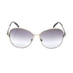 Buddhist Punk Sunglasses Rectangular Antique Silver and Grey