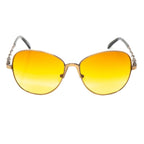 Buddhist Punk Sunglasses Rectangular Gold and Yellow