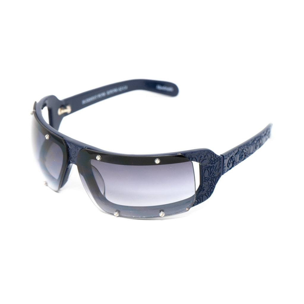 Buddhist Punk Sunglasses Rectangular Navy and Grey