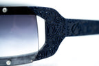 Buddhist Punk Sunglasses Rectangular Navy and Grey