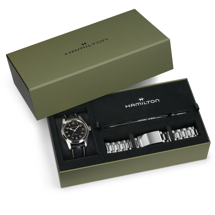 Khaki Field Murph Auto | 42mm, Leather Stap, Black Dial