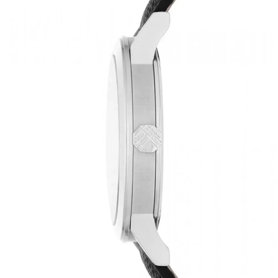 Burberry Men's Check Stamped Black White Watch