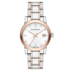 Burberry Ladies Watch Diamond Check Stamped 34mm Two Tone Rose Gold