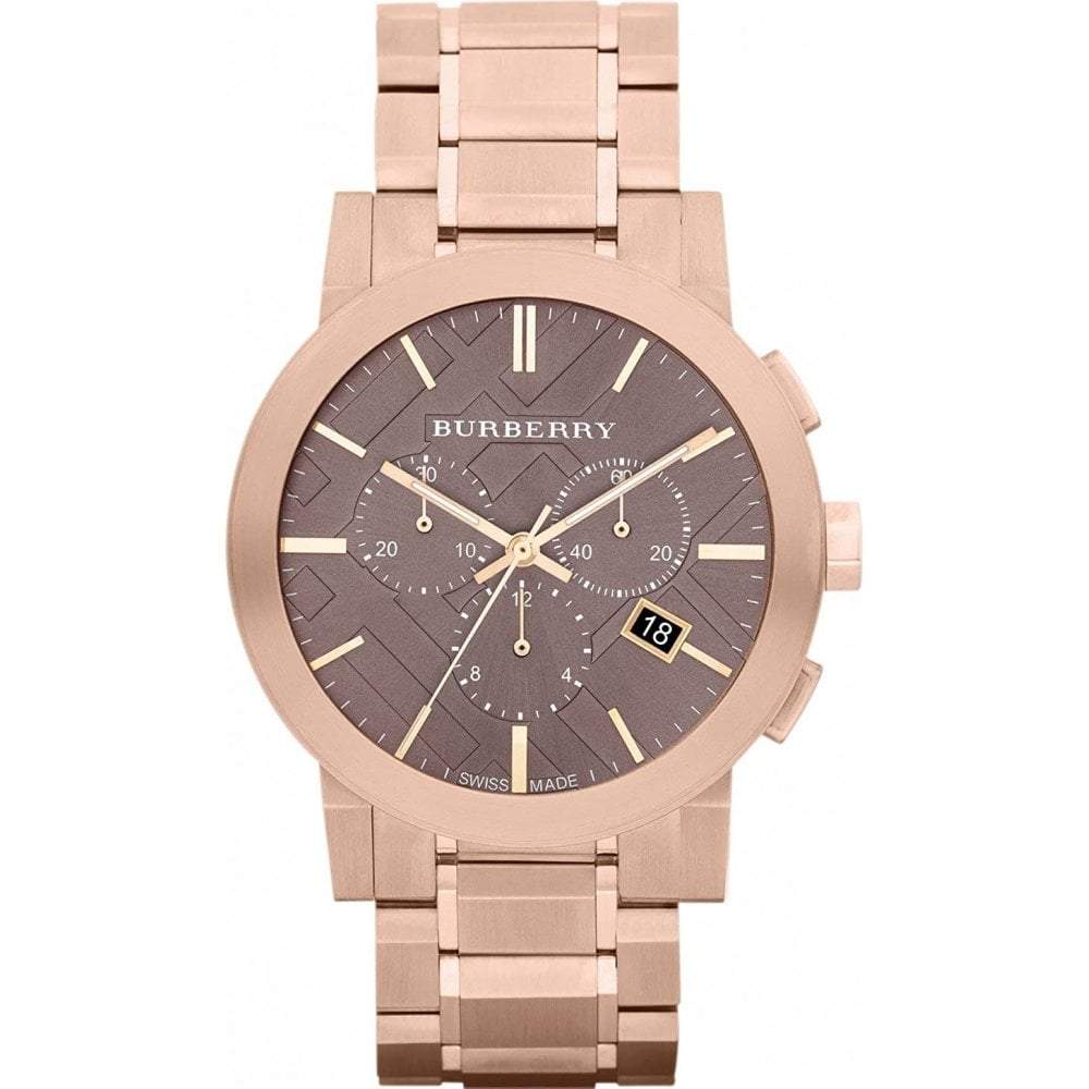 Burberry Men's Watch Chronograph The City 42mm Rose Gold