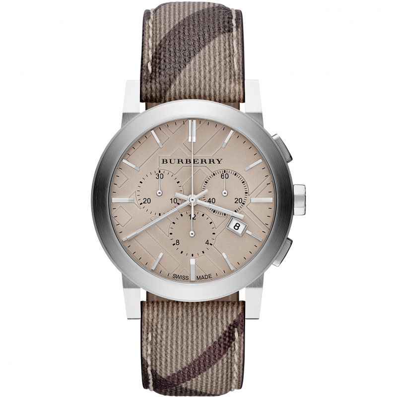 Burberry Men's Watch Chronograph The City Smoke Check