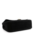 Suede Calfskin Small Souplissimo Maxi Flap Black