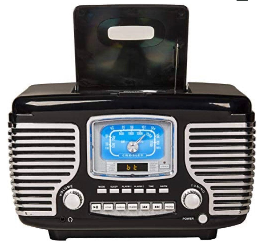 Crosley Corsair Tabletop Am/fm Bluetooth Radio With Cd Player And Dual Alarm Clock