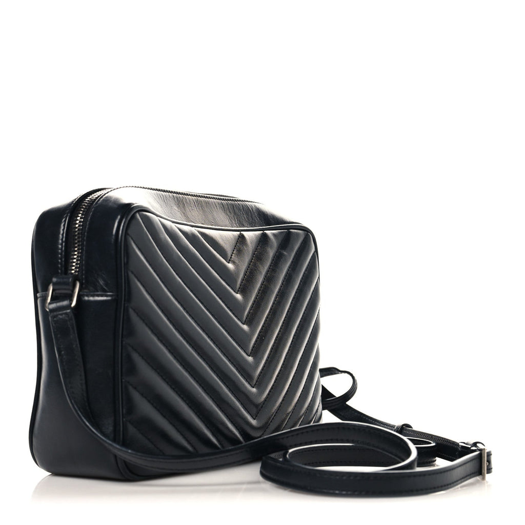 Calfskin Matelasse Monogram Lou Camera Bag Black