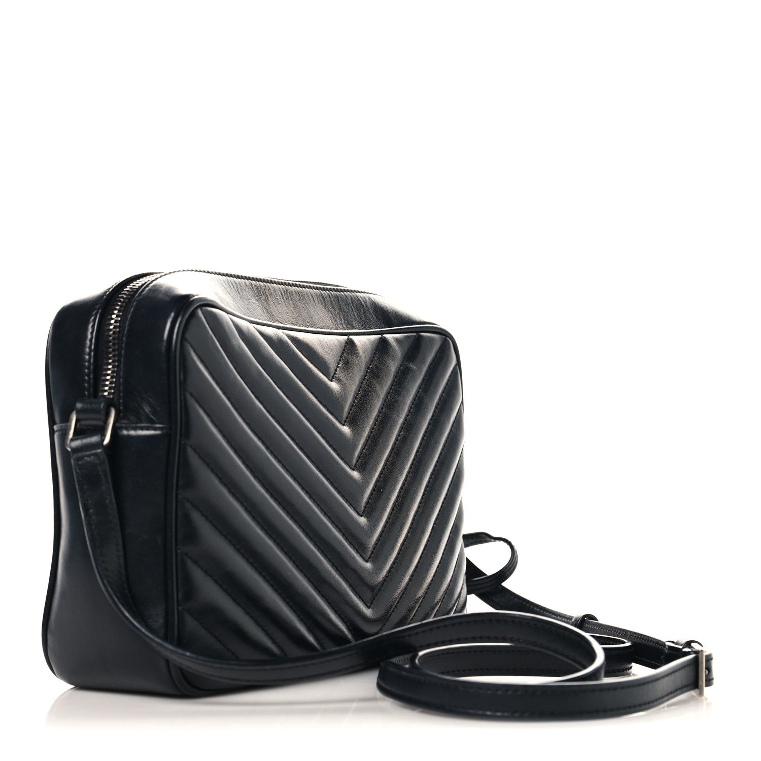 Calfskin Matelasse Monogram Lou Camera Bag Black