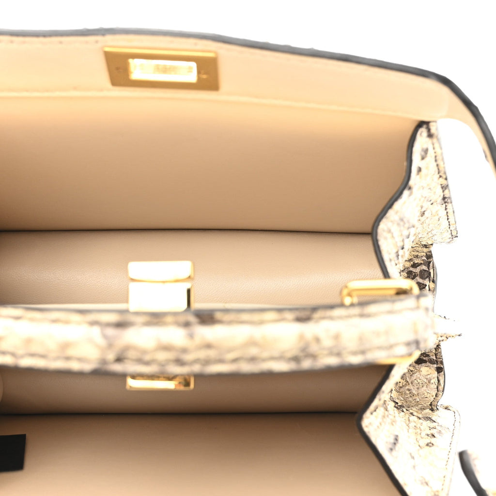 Snakeskin Shiny Nappa Petite Peekaboo I SEE U Satchel Daisy Roccia Camelia