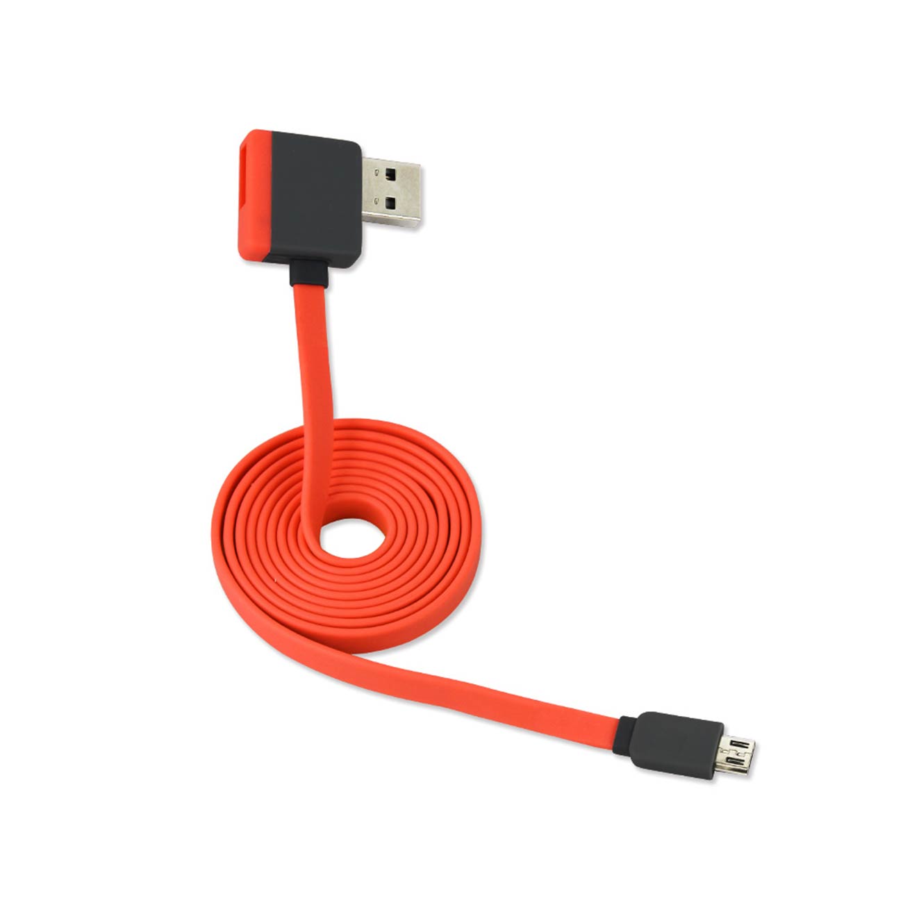 Reiko Micro Usb Piggyback Flat Liberator Usb Cable 3.2Ft In Red
