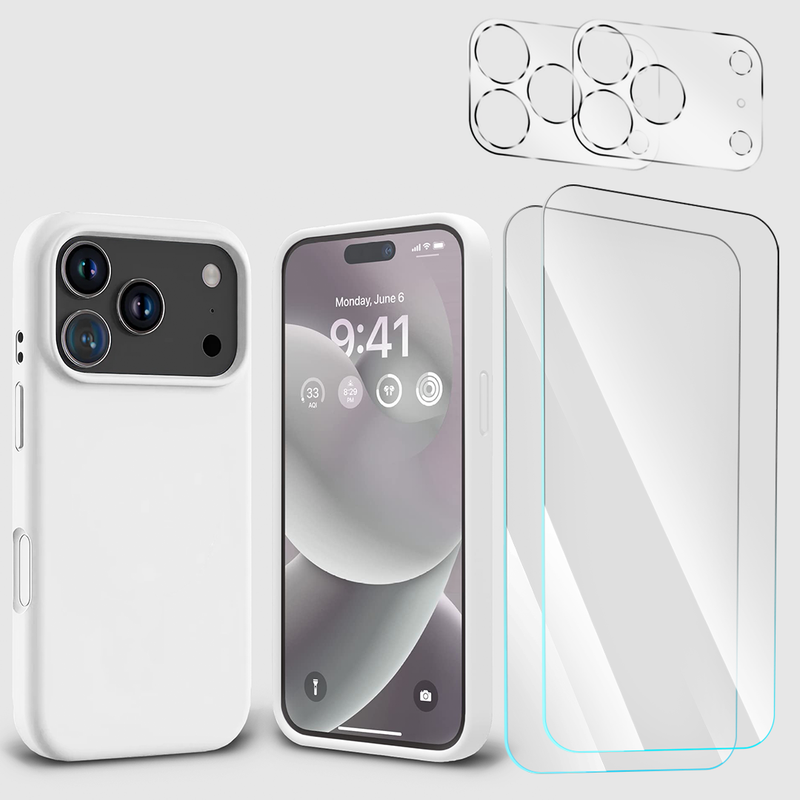 Entronix Bundle Compatible with iPhone 17 Pro Max - Liquid Silicone Case, 2 Clear Screen Protectors & 2 Camera Lens Protectors