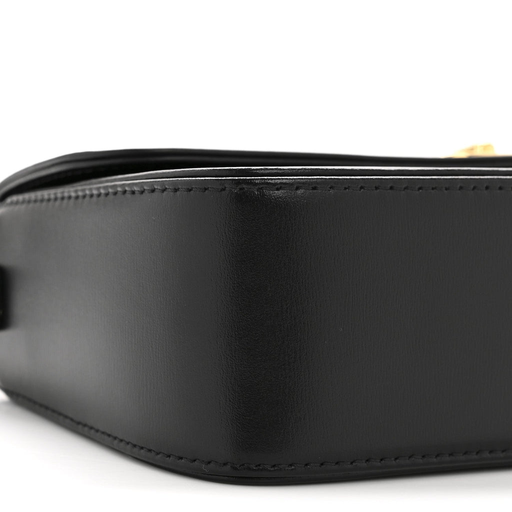 Box Calfskin 30 Montaigne Avenue East West Mini Bag Black
