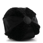 Fur Satin Drawstring Tassel Sac Cordon Shoulder Bag Black