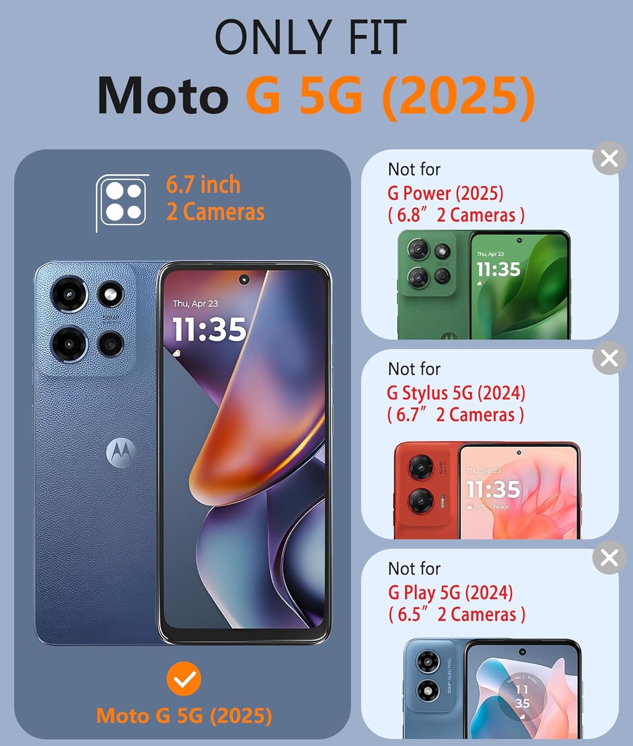 Entronix [Magnetic] Case Compatible with Moto G 5G 2025 - [Hard Back] Slim Clear