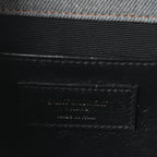 Denim Mixed Matelasse Triquilt Medium Monogram Envelope Satchel Blue