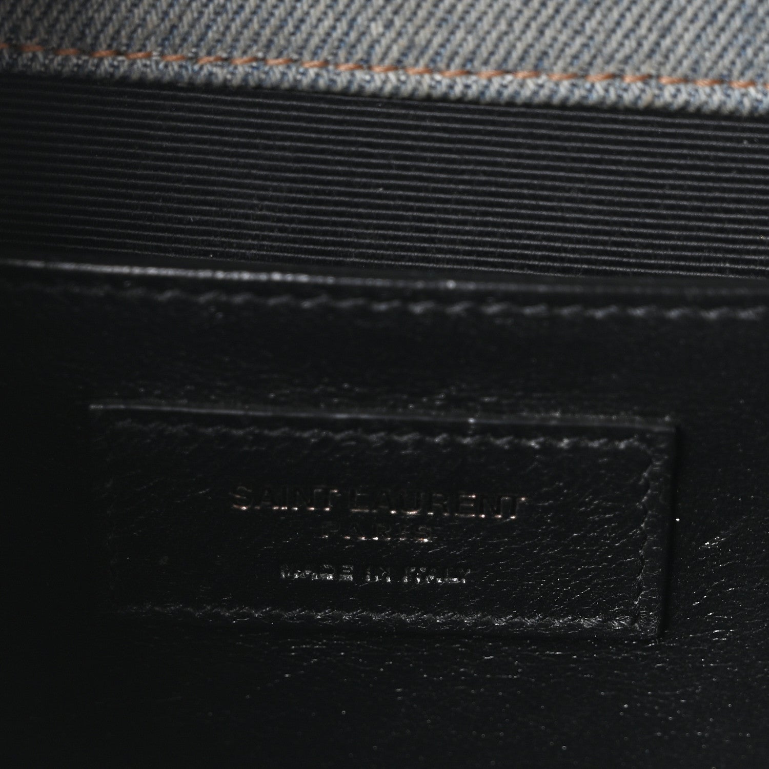 Denim Mixed Matelasse Triquilt Medium Monogram Envelope Satchel Blue