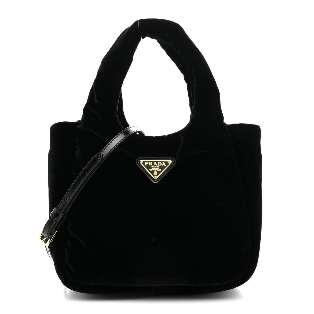 Padded Velvet Mini Bag Black