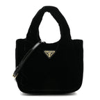 Padded Velvet Mini Bag Black