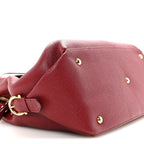 Pebbled Calfskin East West Fiamma Bag Red