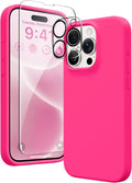 Entronix Bundle Compatible with iPhone 14 Pro Max - Liquid Silicone Case, 1 Clear Screen Protector & 1 Camera Lens Protector