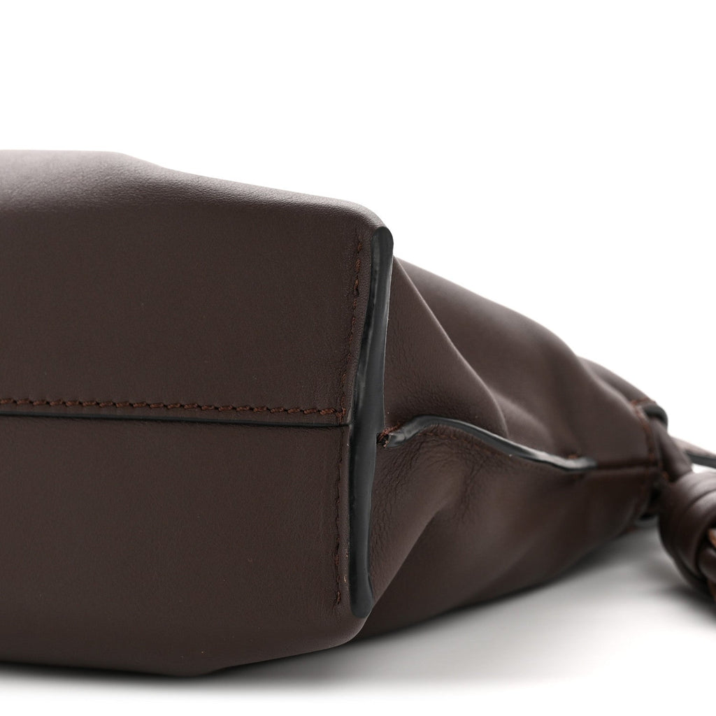 Calfskin Mini Flamenco Knot Clutch Chocolate