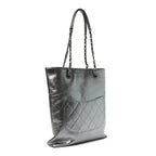 Metallic Crumpled Calfskin Chain 20s Signe Tote Silver