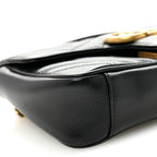 Calfskin Matelasse Small GG Marmont Shoulder Bag Black