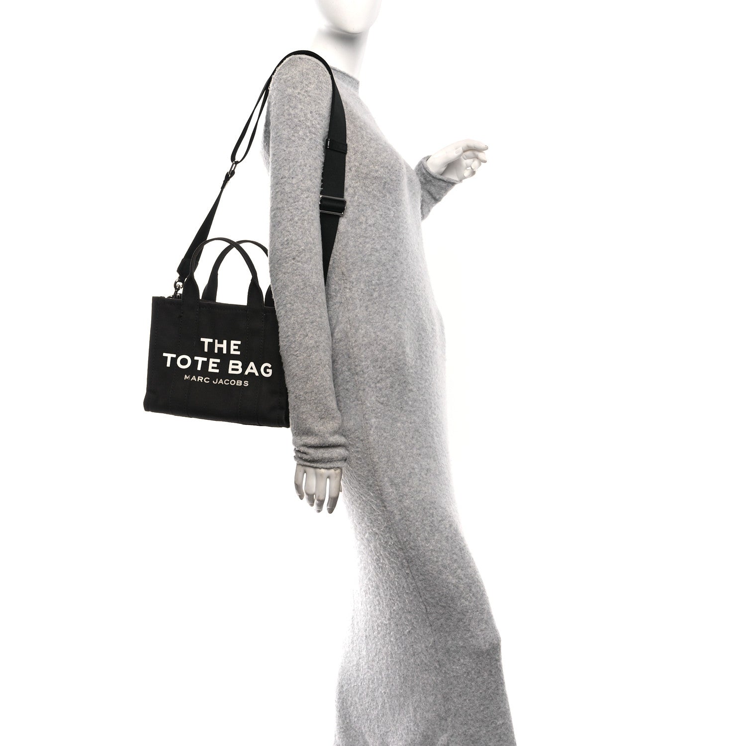 Cotton Canvas Small The Traveler Tote Bag Black