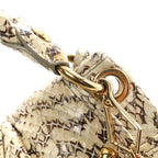 Snakeskin Small Matelasse Coffer Hobo Beige
