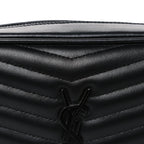 Calfskin Matelasse Monochrome Monogram Mini Lou Camera Bag Black