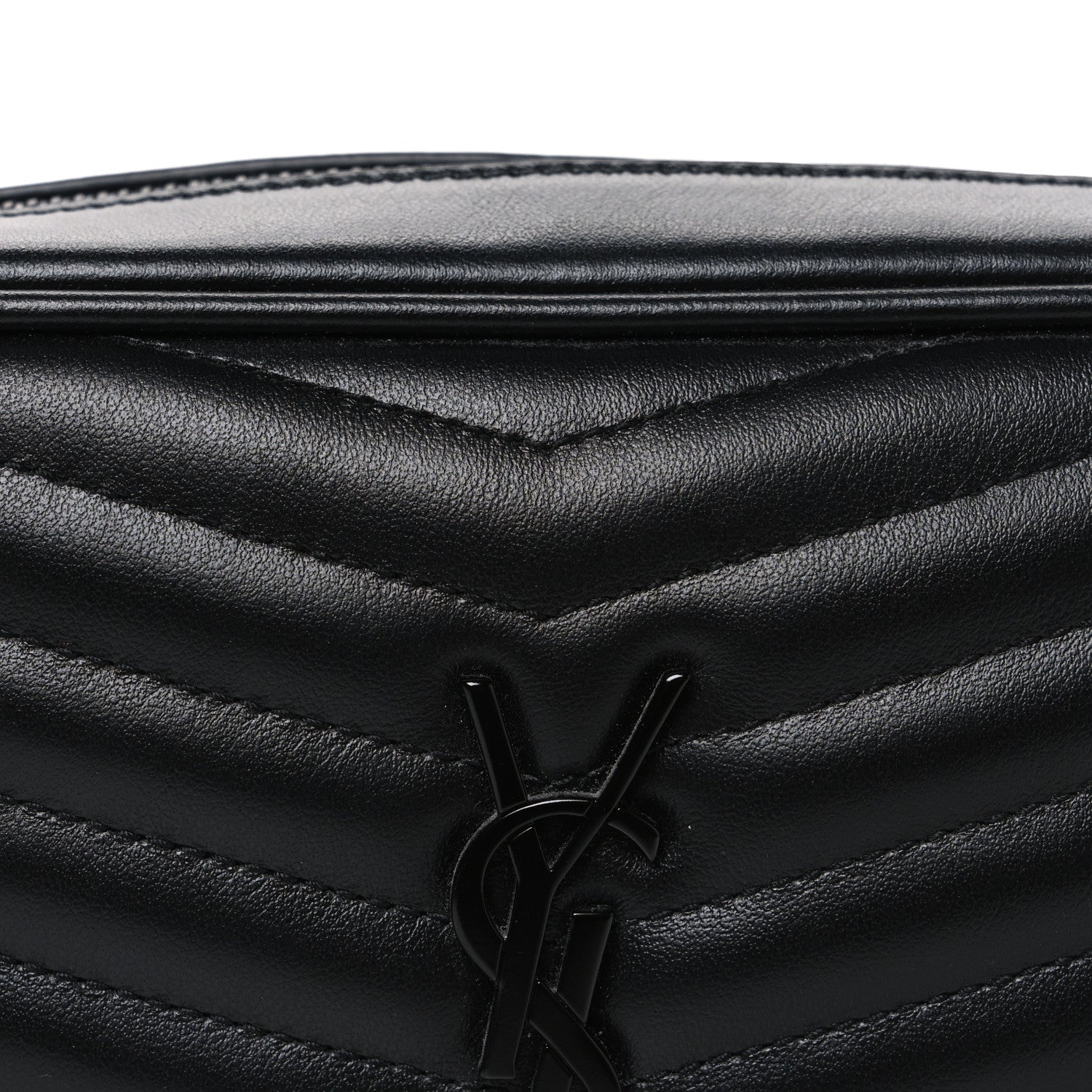 Calfskin Matelasse Monochrome Monogram Mini Lou Camera Bag Black