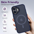 Entronix Bundle Compatible with iPhone 16 - [Magnetic] Translucent Matte Case & 2 Clear Screen Protectors