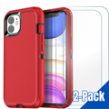 Entronix Bundle Compatible with iPhone 12 Mini - Heavy Duty Case & 2 Clear Screen Protectors