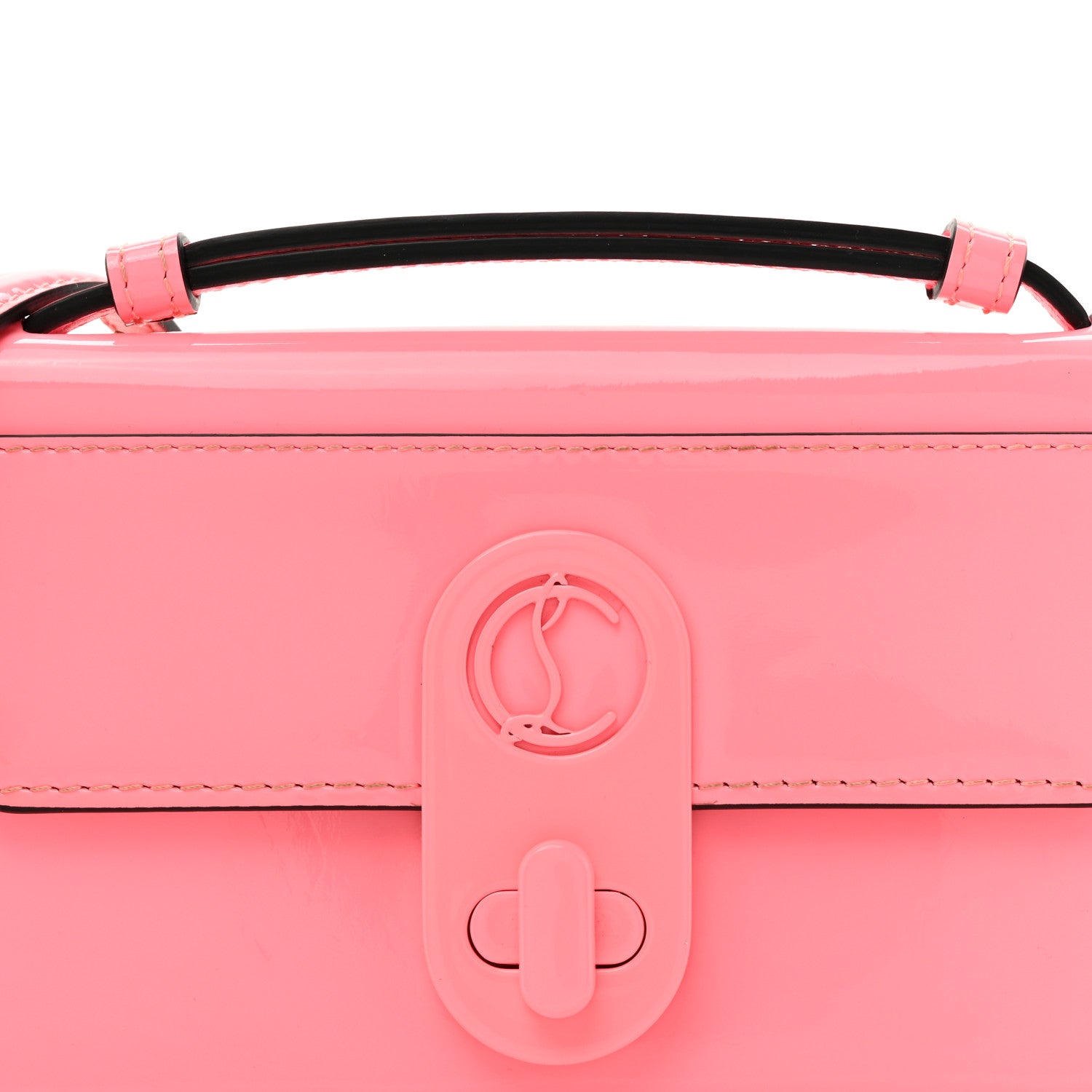 Patent Calfskin Small Elisa Baguette Bubble Gum