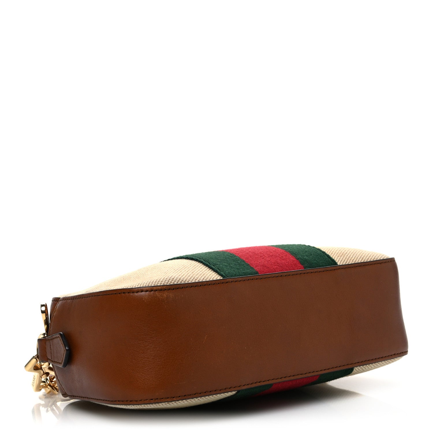 Vintage Canvas Web Shoulder Bag Sand Cuir