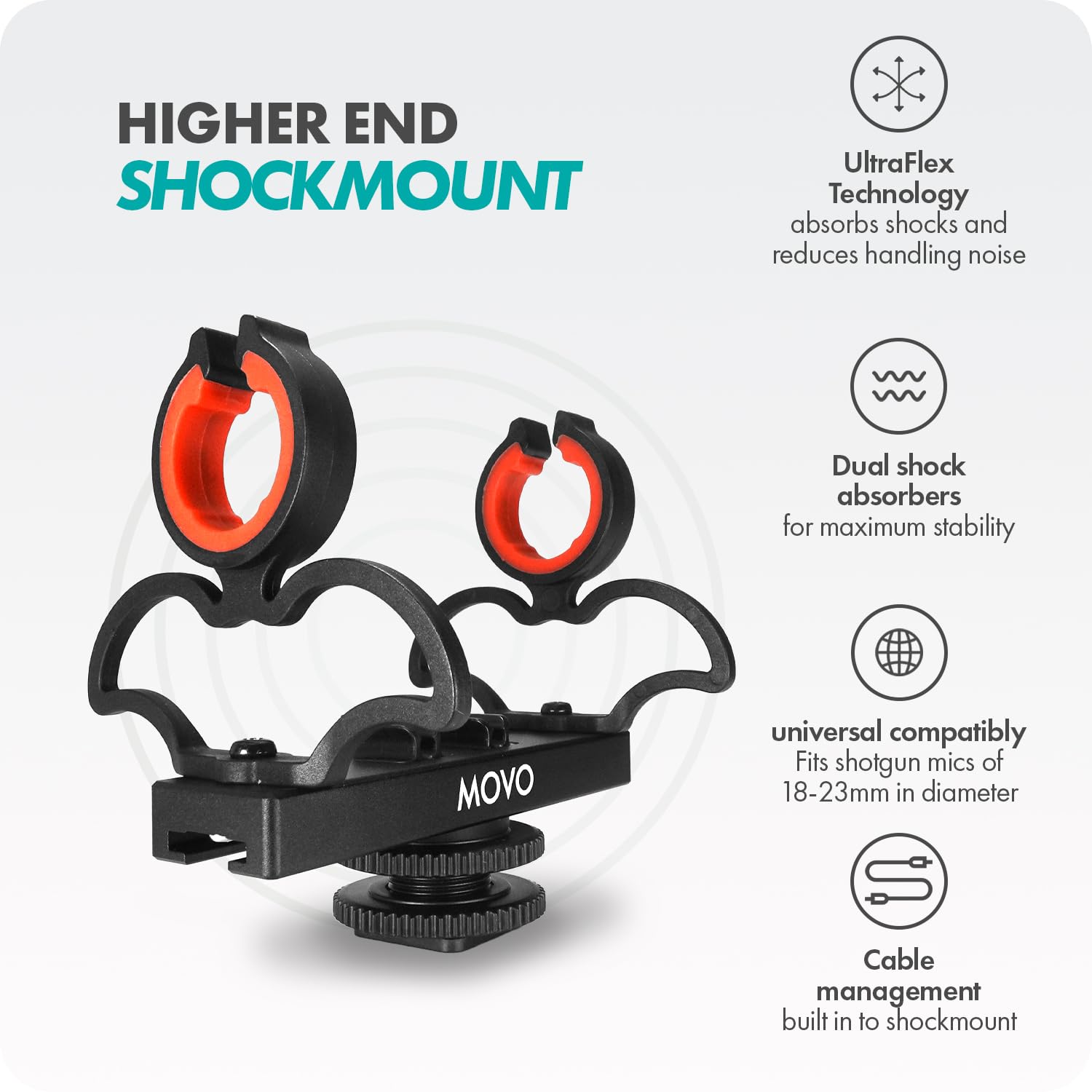Movo SM6H Shockmount for Shotgun Mics w Grip