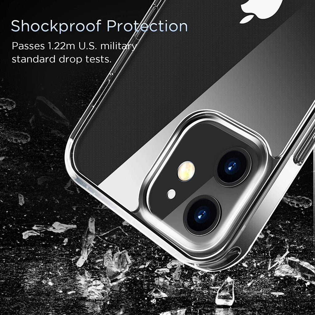 Entronix Case Compatible with iPhone 12/12 Pro - [Hard Back] Thick Clear