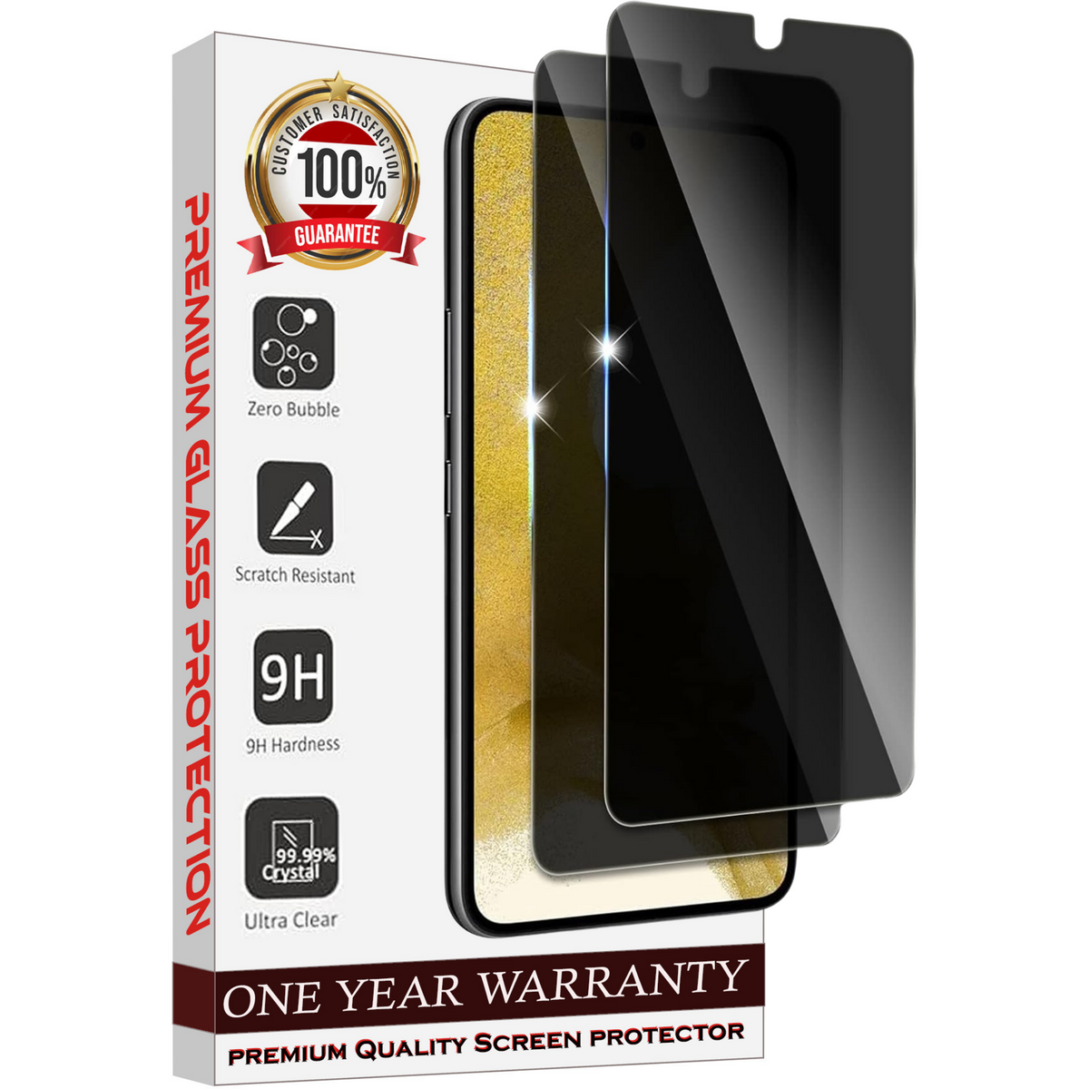 Entronix Anti-Spy Privacy Screen Protector Compatible with Galaxy Note 10 - 2-Piece Combo